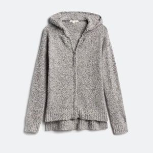 Women's Zip Up Cardigan, M, EUC, Hood, Heather gray